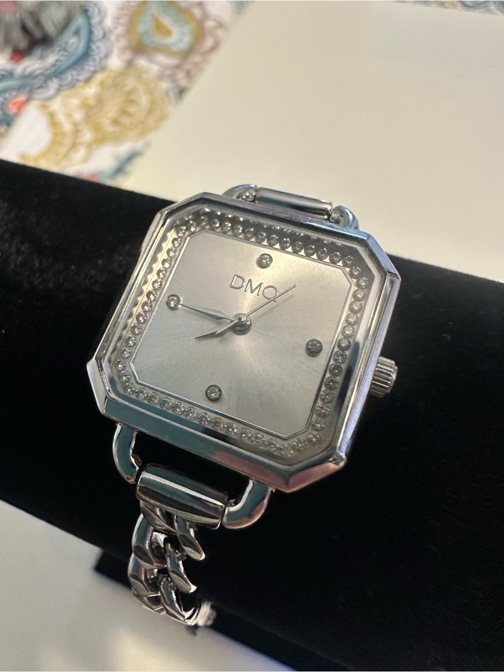 Diamondique CZ Ladies Chain Link Watch Bracelet